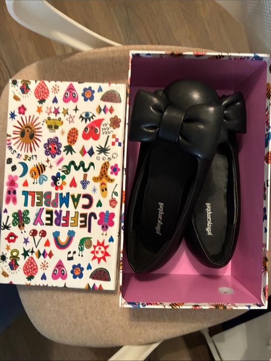 Jeffrey Campbell Shoes - Jeffrey Campbell Black Bow-Accent Ballet Flats